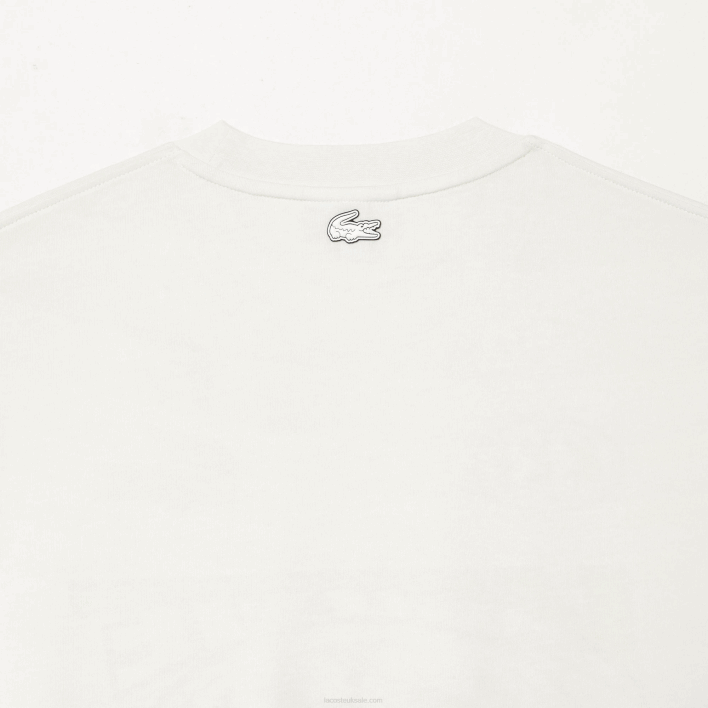 Lacoste Loose Fit Cotton Jersey Print T-Shirt 646T144 White 70V Men