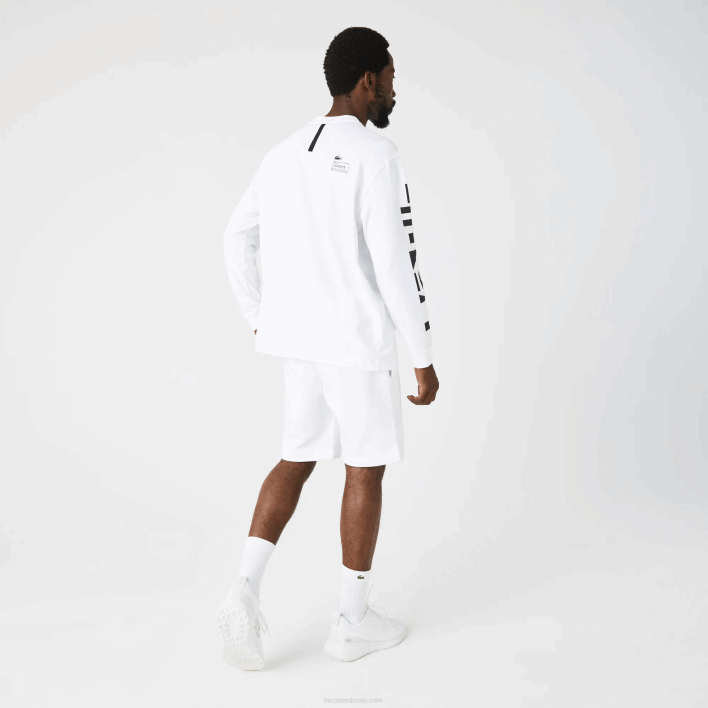 Lacoste Loose Fit Print T-Shirt 646T796 White 001 Men