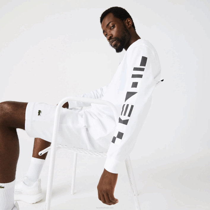 Lacoste Loose Fit Print T-Shirt 646T796 White 001 Men