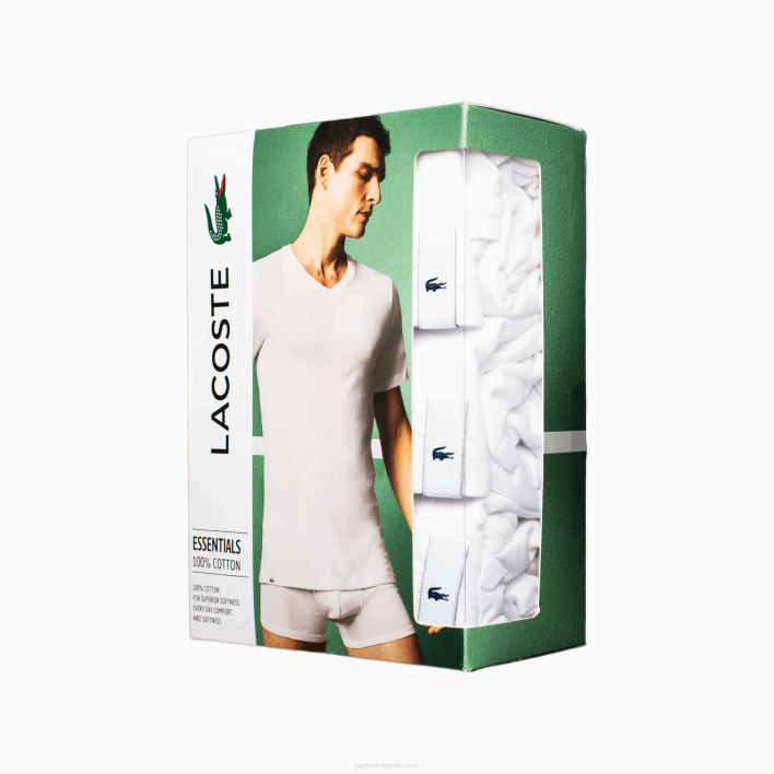 Lacoste Lounge T-Shirt 3-Pack 646T1579 White 001 Men