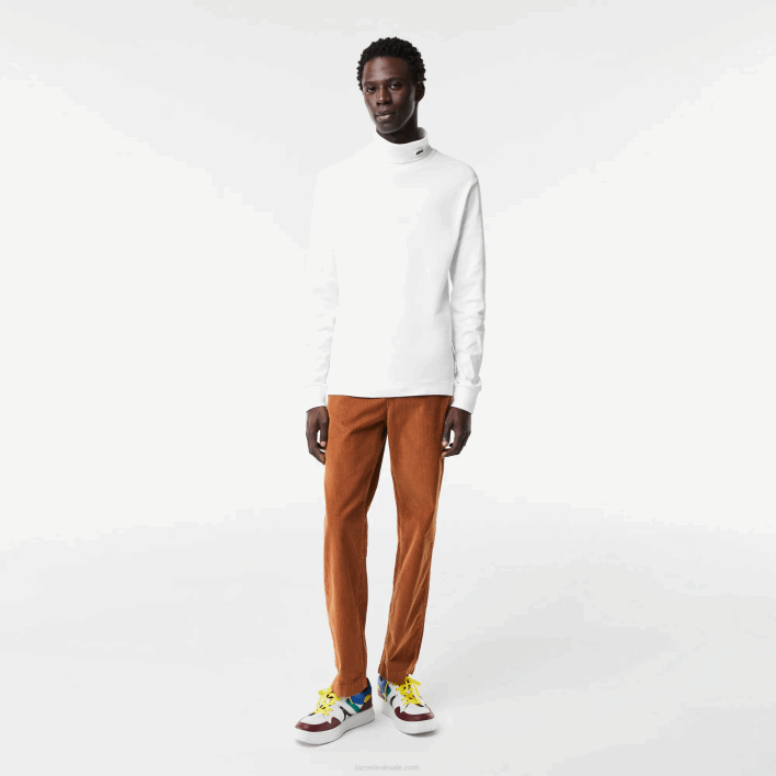 Lacoste Organic Cotton Turtleneck T-Shirt 646T803 White 001 Men