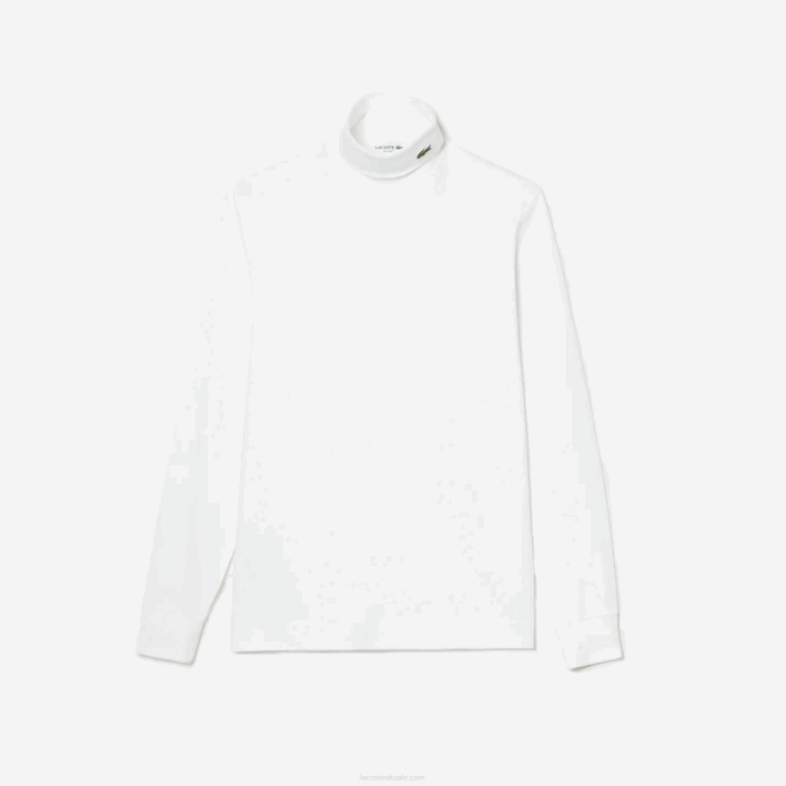 Lacoste Organic Cotton Turtleneck T-Shirt 646T803 White 001 Men