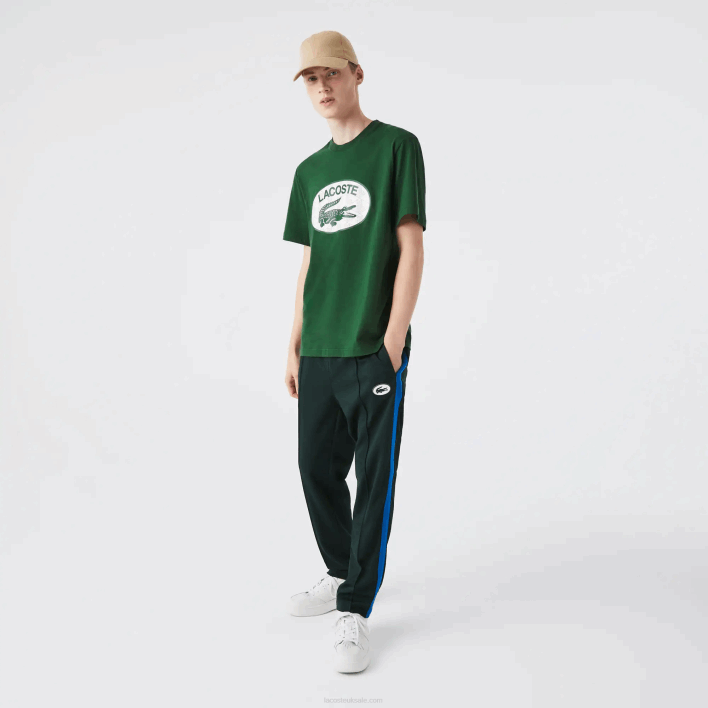 Lacoste Regular Fit Branded Monogram Print T-Shirt 646T577 Green 132 Men