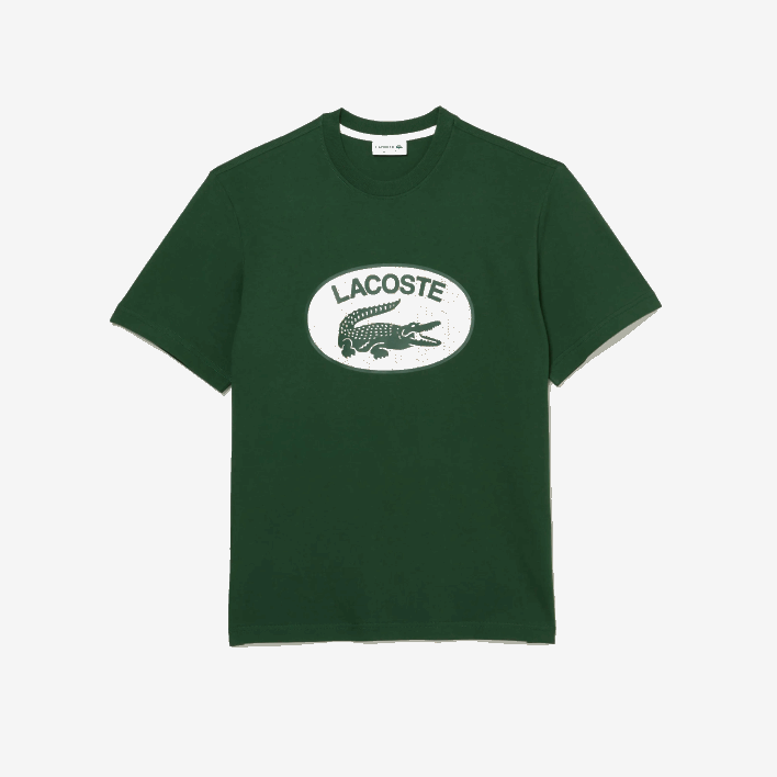Lacoste Regular Fit Branded Monogram Print T-Shirt 646T577 Green 132 Men