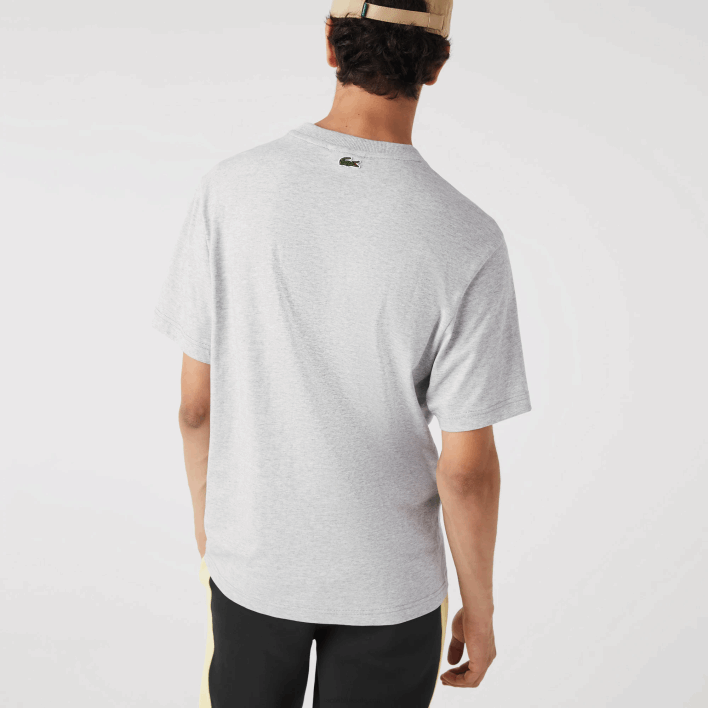 Lacoste Regular Fit Branded Monogram Print T-Shirt 646T579 Grey Chine CCA Men