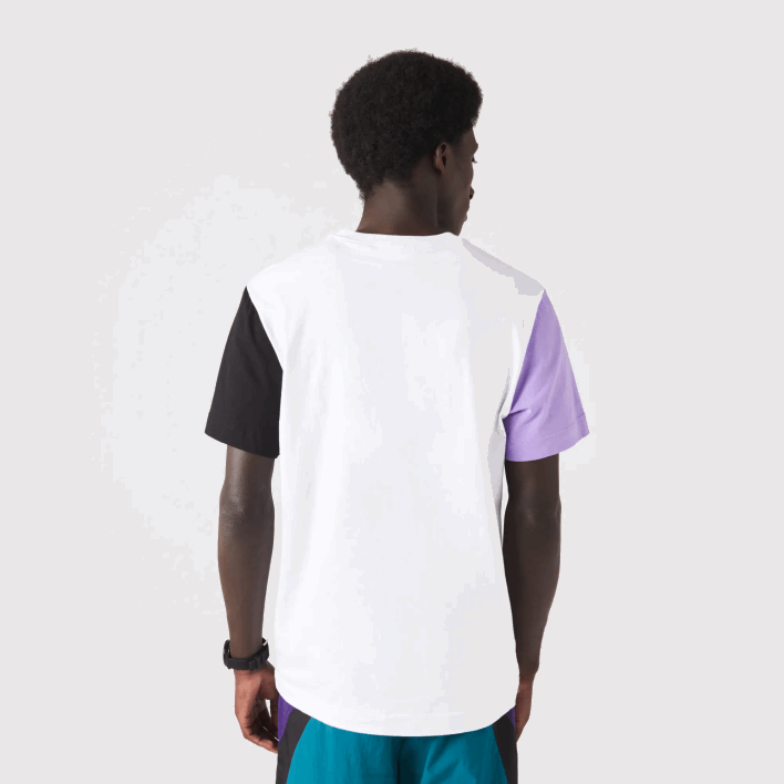 Lacoste Regular Fit Colorblock Cotton Jersey T-Shirt 646T813 White Purple Black UWX Men