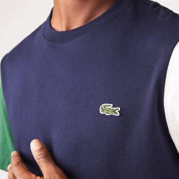 Lacoste Regular Fit Colorblock Cotton Jersey T-Shirt 646T814 Navy Blue Green White YUN Men