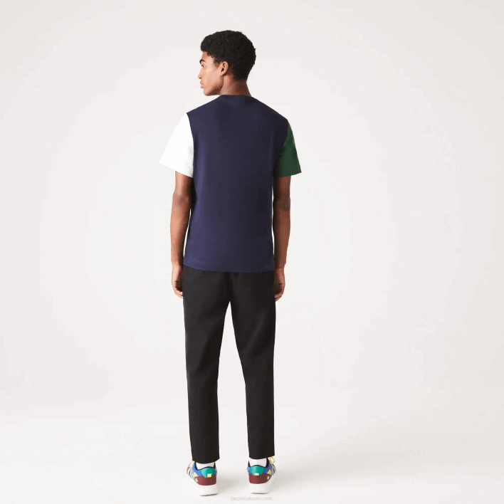 Lacoste Regular Fit Colorblock Cotton Jersey T-Shirt 646T814 Navy Blue Green White YUN Men