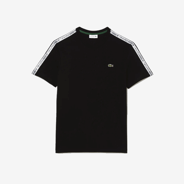 Lacoste Regular Fit Logo Stripe T-Shirt 646T45 Black 031 Men