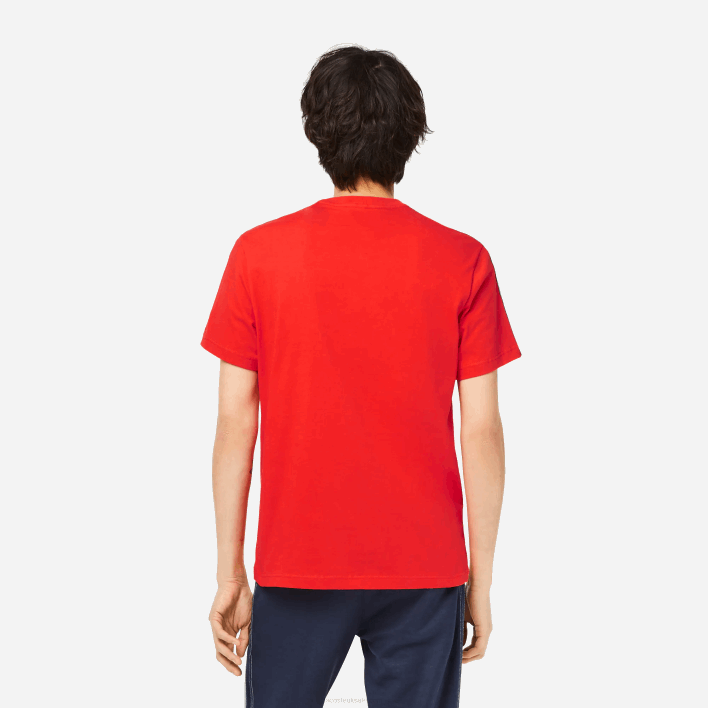 Lacoste Regular Fit Logo Stripe T-Shirt 646T48 Red S5H Men