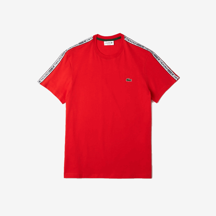 Lacoste Regular Fit Logo Stripe T-Shirt 646T48 Red S5H Men