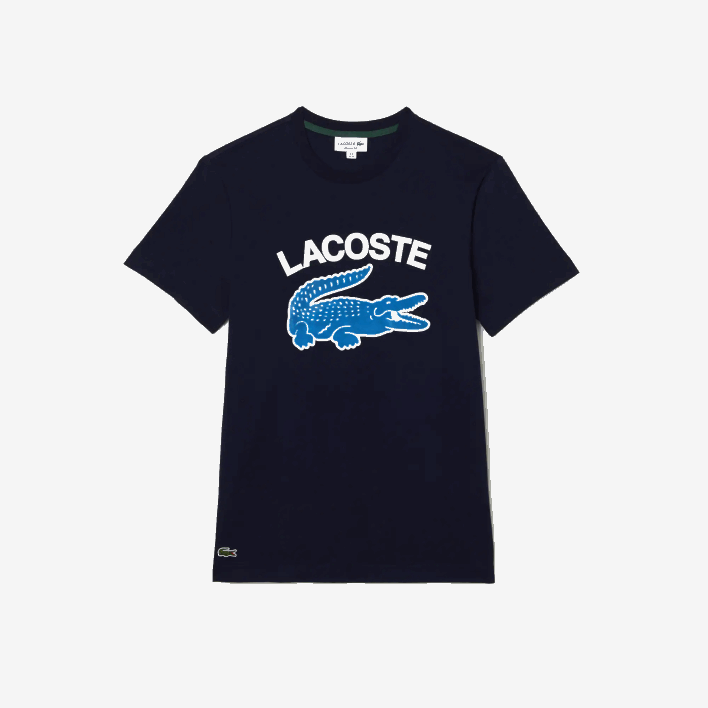 Lacoste Regular Fit XL Crocodile Print T-Shirt 646T571 Navy Blue 166 Men