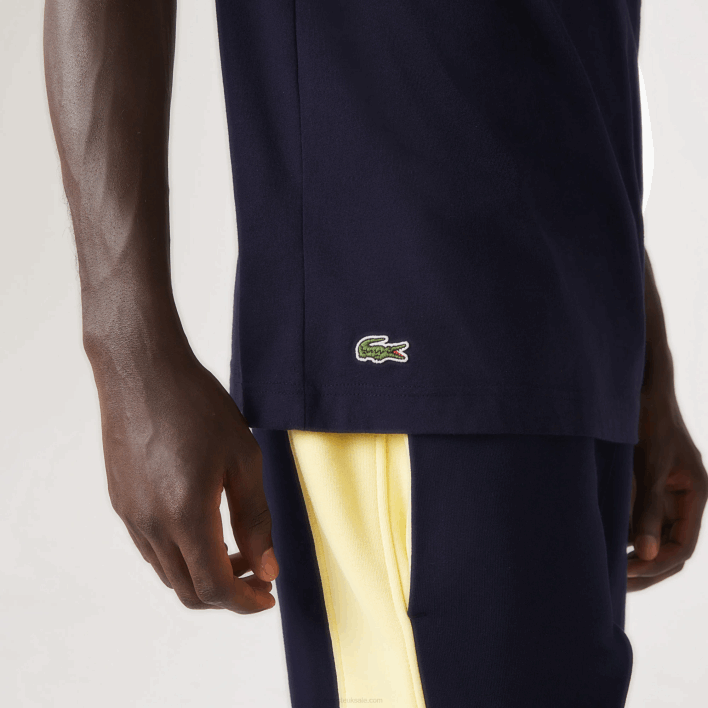 Lacoste Regular Fit XL Crocodile Print T-Shirt 646T571 Navy Blue 166 Men