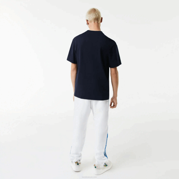 Lacoste Relaxed Fit Comic Effect Badge T-Shirt 646T741 Navy Blue 166 Men