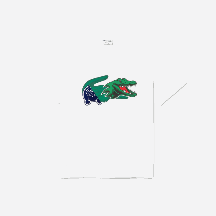 Lacoste Relaxed Fit Oversized Crocodile T-Shirt 646T608 White 001 Men
