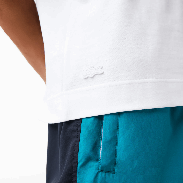 Lacoste Relaxed Fit Oversized Crocodile T-Shirt 646T608 White 001 Men