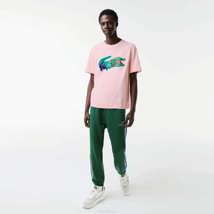 Lacoste Relaxed Fit Oversized Crocodile T-Shirt 646T610 Light Pink T03 Men