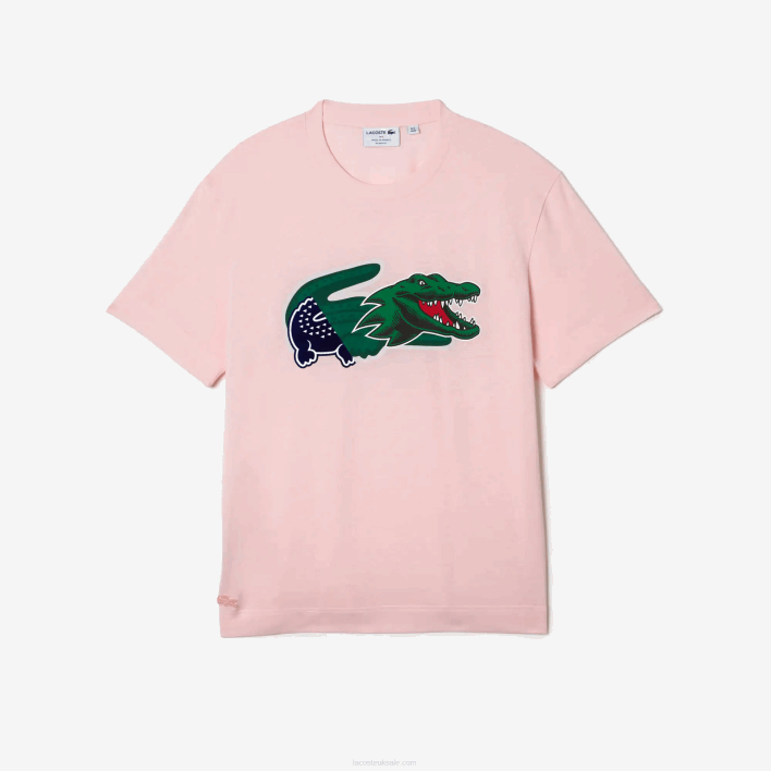 Lacoste Relaxed Fit Oversized Crocodile T-Shirt 646T610 Light Pink T03 Men