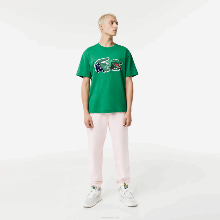 Lacoste Relaxed Fit Oversized Crocodile T-Shirt 646T616 Green LDM Men
