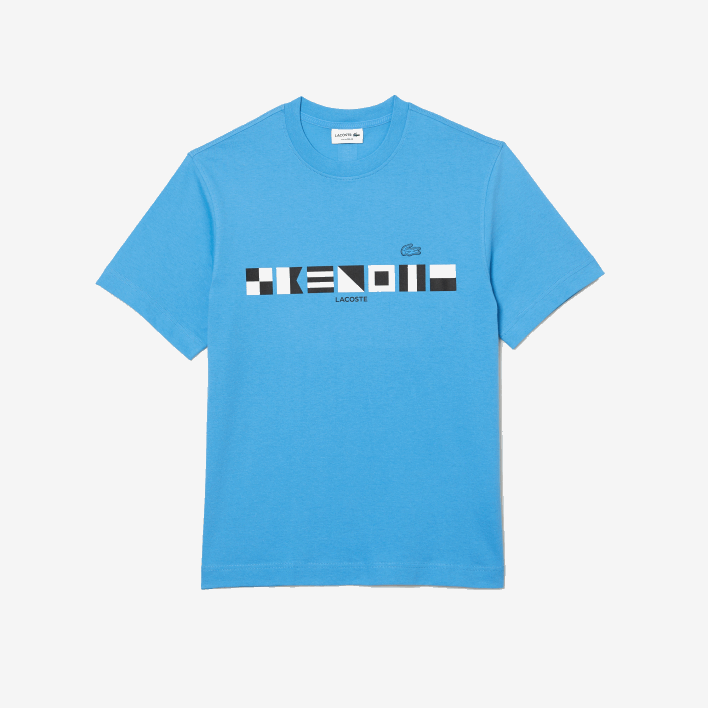 Lacoste Relaxed Fit Print T-Shirt 646T663 Blue 4XA Men