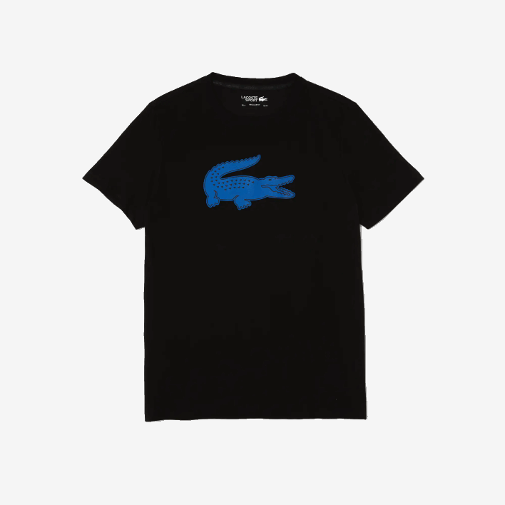 Lacoste SPORT 3D Print Crocodile Breathable Jersey T-Shirt 646T836 Black Blue 985 Men