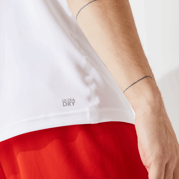 Lacoste SPORT Breathable Pique T-Shirt 646T671 White 001 Men