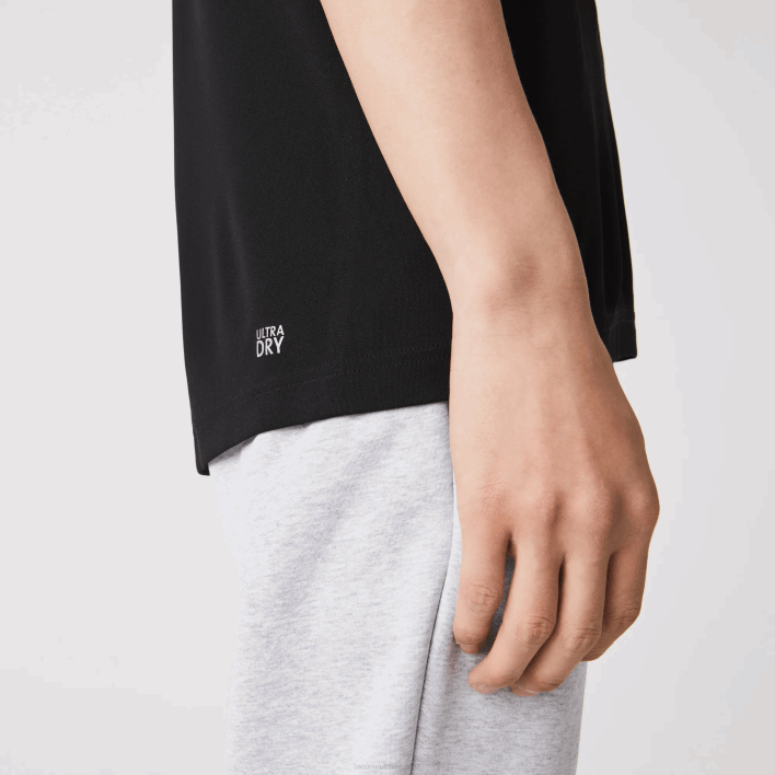 Lacoste SPORT Breathable Pique T-Shirt 646T672 Black 031 Men