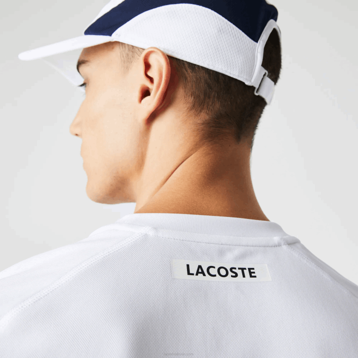 Lacoste SPORT Color-Block Ultra-Dry Pique Tennis T-Shirt 646T583 White Navy Blue White Y2U Men