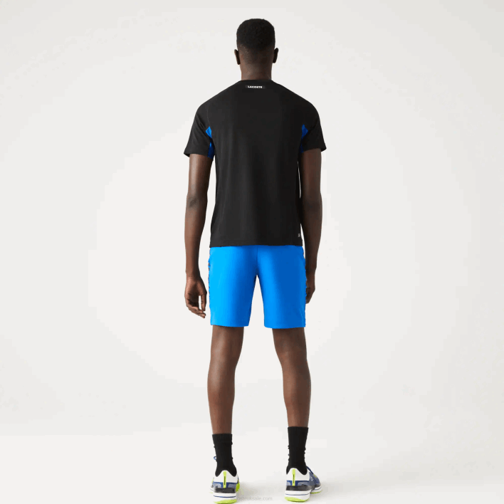 Lacoste SPORT Color-Block Ultra-Dry Pique Tennis T-Shirt 646T585 Blue Black Y2E Men