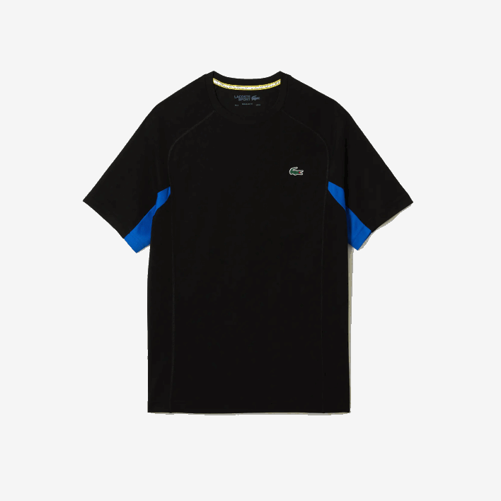Lacoste SPORT Color-Block Ultra-Dry Pique Tennis T-Shirt 646T585 Blue Black Y2E Men