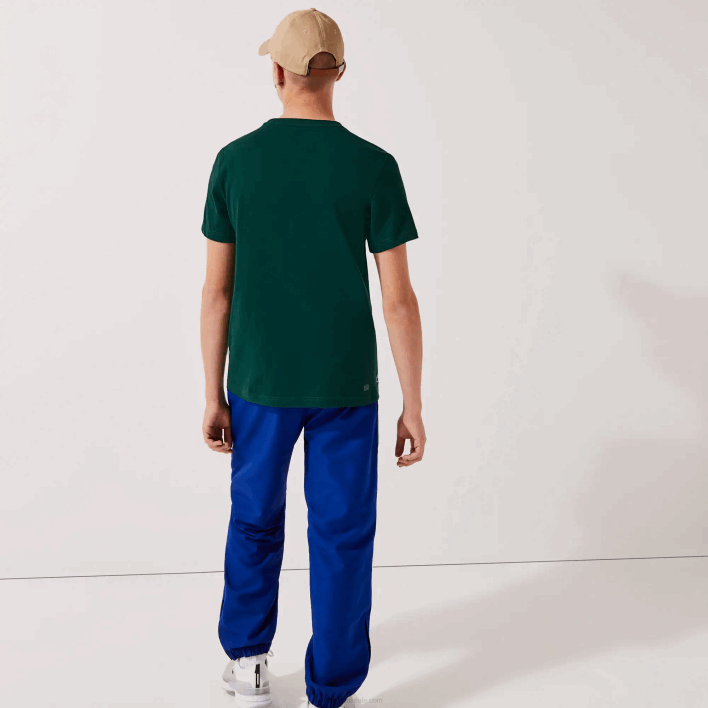 Lacoste SPORT Crew Neck Tennis Print Breathable T-shirt 646T795 Green White WPX Men