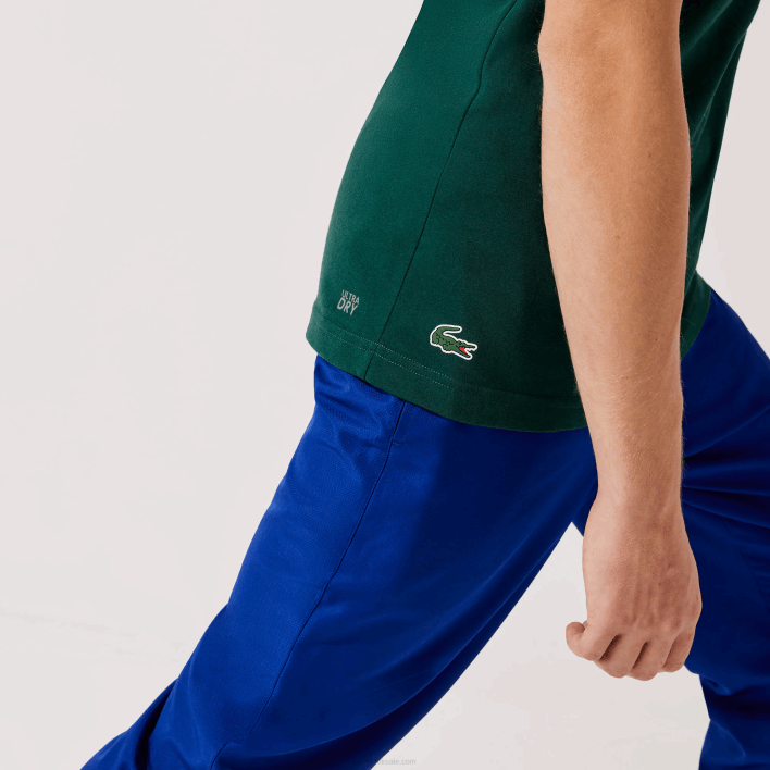 Lacoste SPORT Crew Neck Tennis Print Breathable T-shirt 646T795 Green White WPX Men