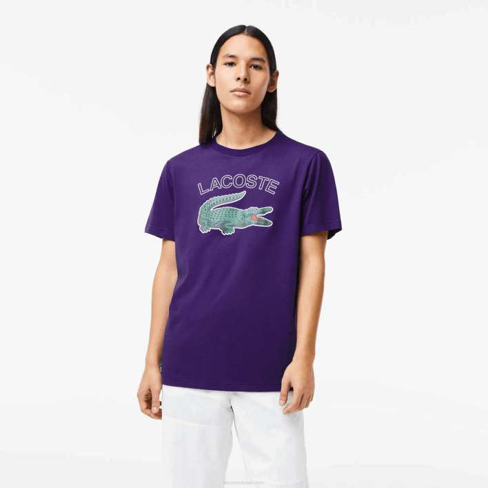 Lacoste SPORT Crocodile Print Jersey T-Shirt 646T839 Purple PFN Men