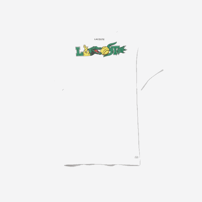 Lacoste SPORT Crocodile Print Tennis T-Shirt 646T681 White 001 Men