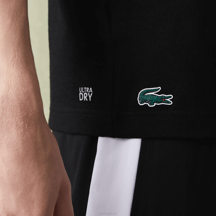 Lacoste SPORT Crocodile Print Tennis T-Shirt 646T682 Black 031 Men