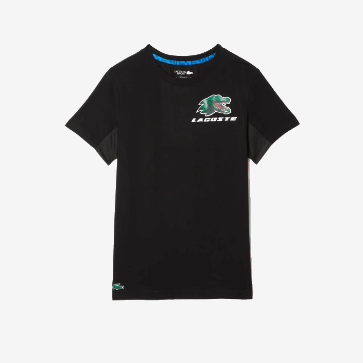 Lacoste SPORT Crocodile Print Tennis T-Shirt 646T682 Black 031 Men