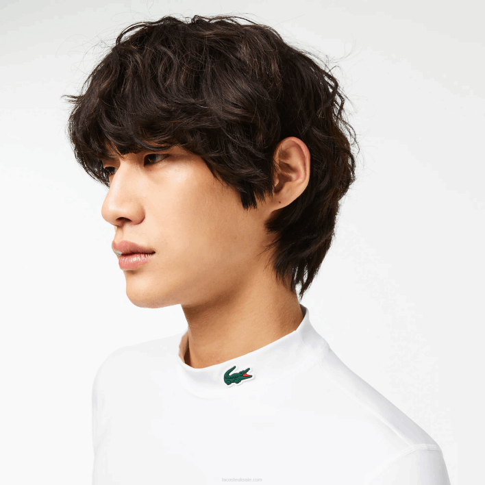 Lacoste SPORT Long Sleeve Tight Fit T-Shirt 646T245 White 001 Men