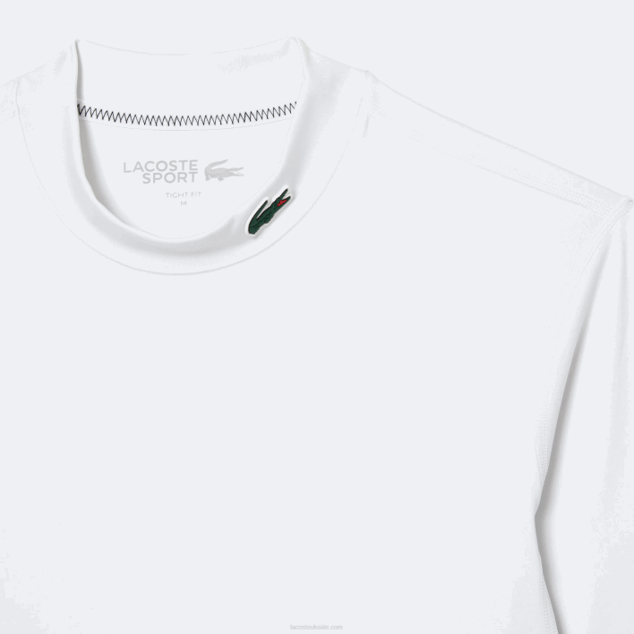 Lacoste SPORT Long Sleeve Tight Fit T-Shirt 646T245 White 001 Men