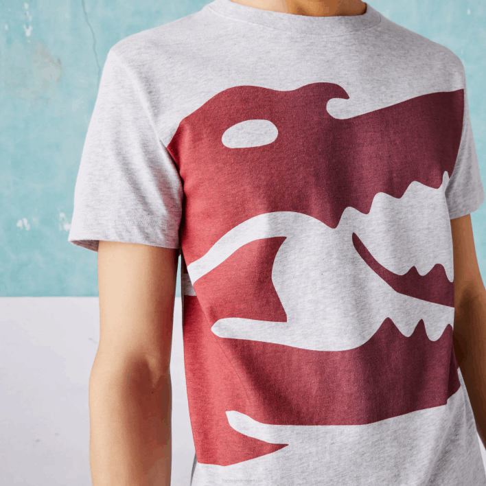 Lacoste SPORT Novak Djokovic Croco Organic Cotton T-shirt 646T871 Grey Chine CCA Men