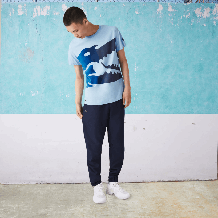Lacoste SPORT Novak Djokovic Croco Organic Cotton T-shirt 646T872 Blue HBP Men