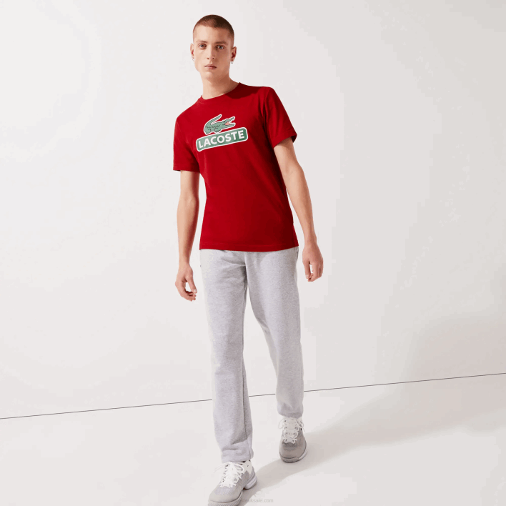 Lacoste SPORT Print Logo Breathable T-shirt 646T930 Red 5SX Men