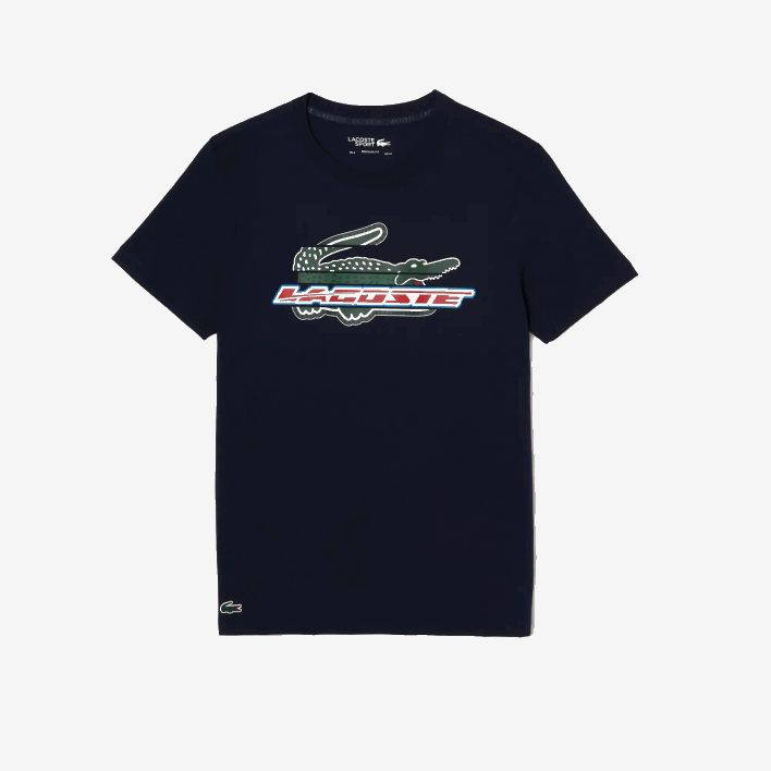 Lacoste SPORT Regular Fit Organic Cotton T-Shirt 646T142 Navy Blue 166 Men