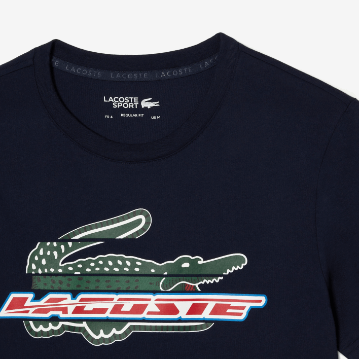 Lacoste SPORT Regular Fit Organic Cotton T-Shirt 646T142 Navy Blue 166 Men