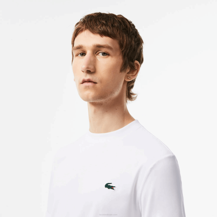 Lacoste SPORT Slim Fit Stretch Jersey T-Shirt 646T119 White 001 Men