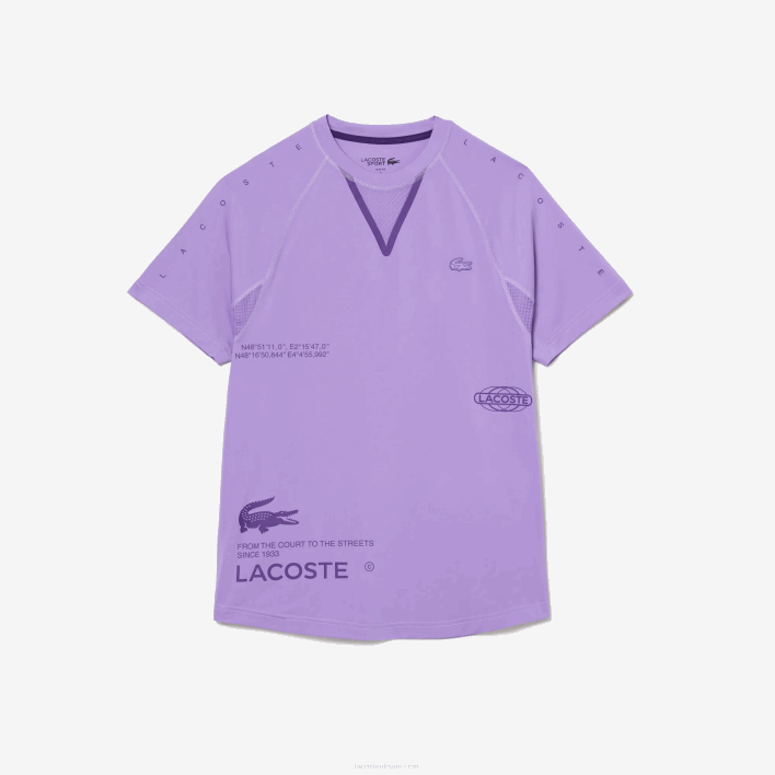 Lacoste SPORT Stretch Jersey T-Shirt 646T827 Purple 6MD Men