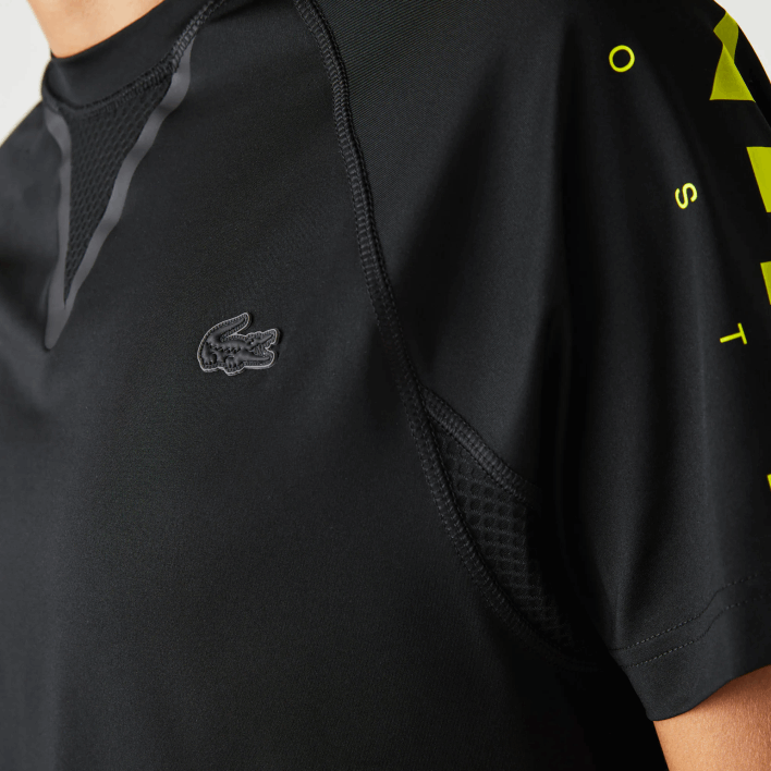 Lacoste SPORT Stretch Jersey T-Shirt 646T828 Black Yellow 9Y2 Men