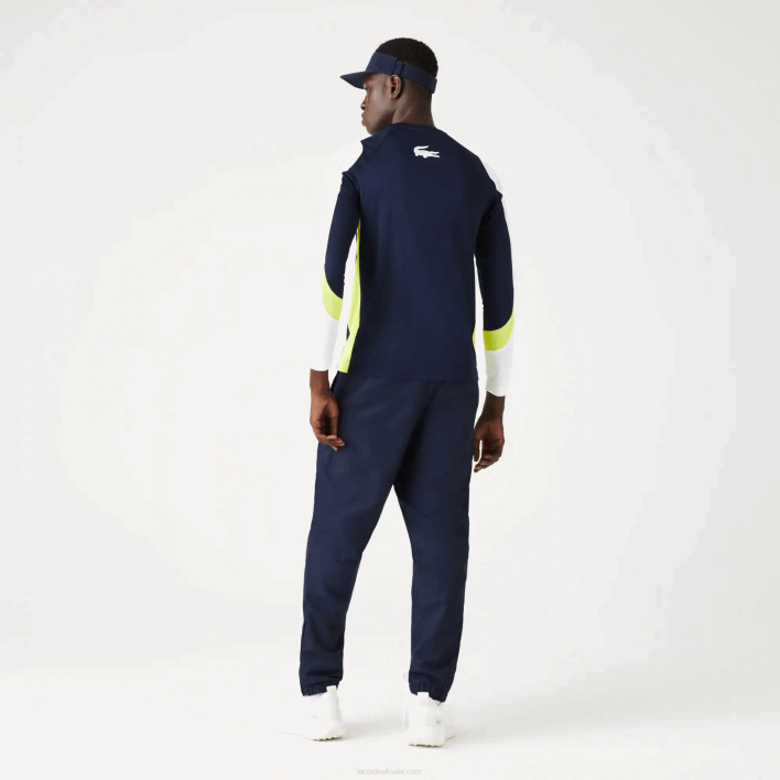 Lacoste SPORT Tennis T-Shirt 646T754 Navy Blue Yellow White 692 Men