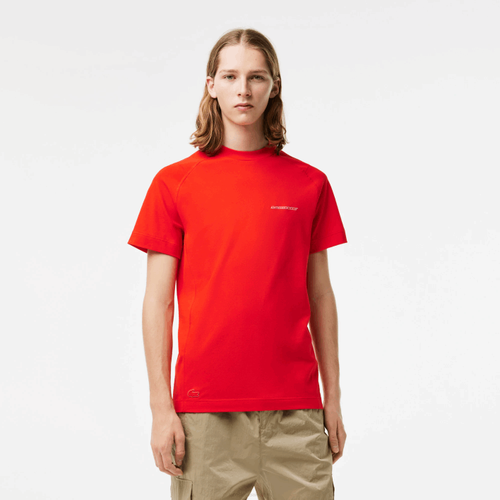 Lacoste Slim Fit Organic Cotton Pique T-Shirt 646T121 Red S5H Men