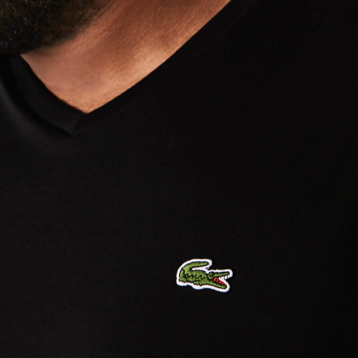 Lacoste V-Neck Jersey T-Shirt 646T714 Black 031 Men