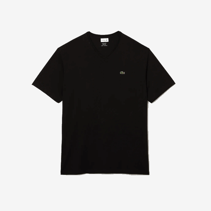 Lacoste V-Neck Jersey T-Shirt 646T714 Black 031 Men